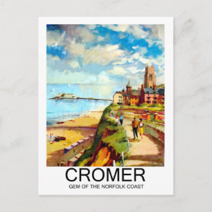 Cromer, pärla vid Norfolk-kusten, England, resa Vykort