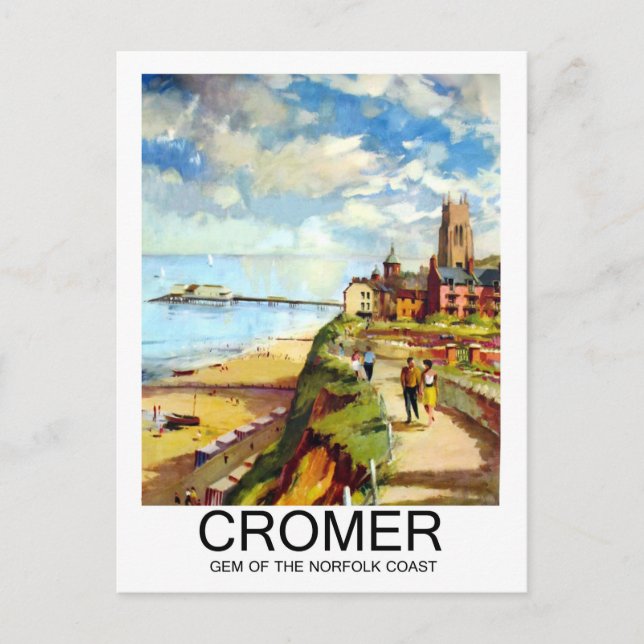 Cromer, pärla vid Norfolk-kusten, England, resa Vykort (Framsida)
