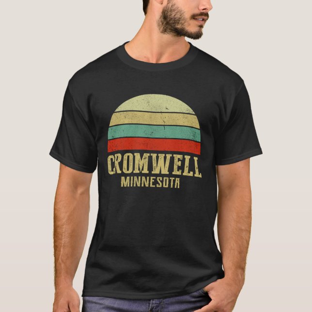 CROMWELL MINNESOTA Vintage Retro Sunset T Shirt (Framsida)