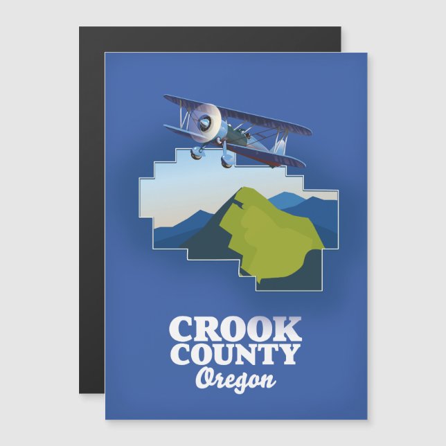 Crook County Oregon karta (Fram/baksida)