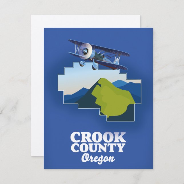 Crook County Oregon karta (Fram/baksida)