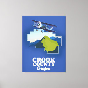 Crook County Oregon karta Canvastryck