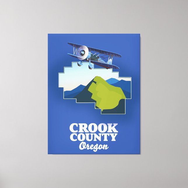 Crook County Oregon karta Canvastryck (Framsida)