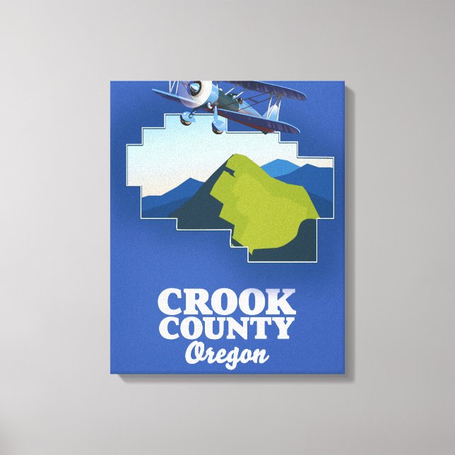 Crook County Oregon karta Canvastryck (Framsida)