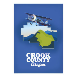 Crook County Oregon karta Fototryck
