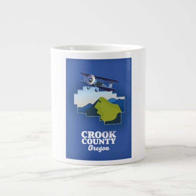 Crook County Oregon karta Jumbo Mugg (Framsidan)