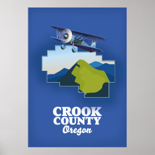 Crook County Oregon karta Poster