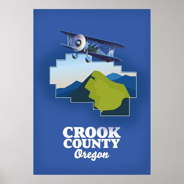 Crook County Oregon karta Poster (Framsidan)