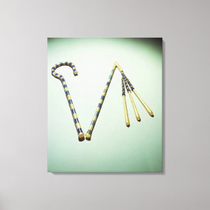 Crook och flail från Grav i Tutankhamun Canvastryck