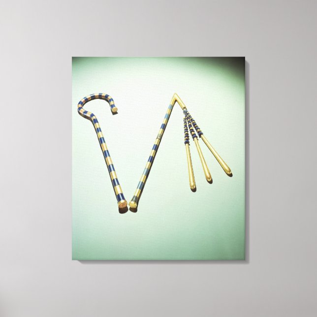 Crook och flail från Grav i Tutankhamun Canvastryck (Framsida)