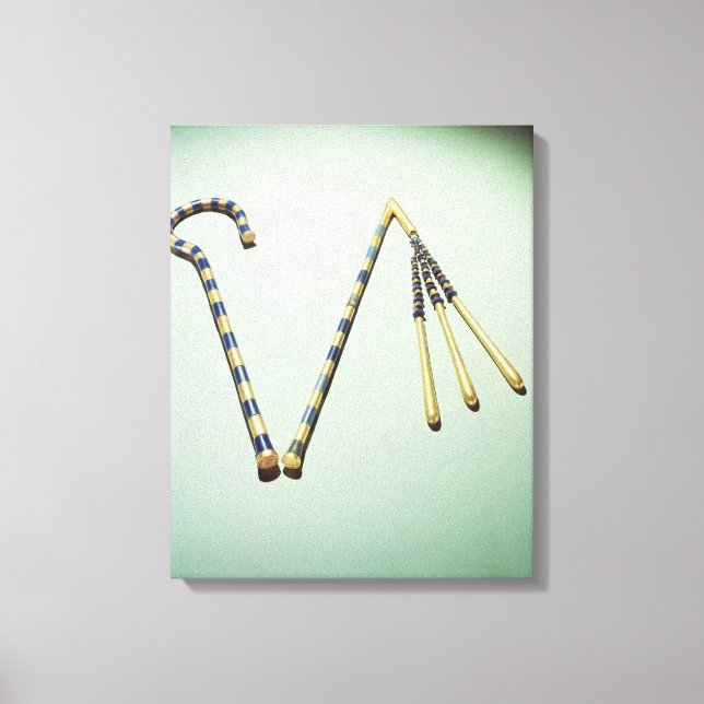 Crook och flail från Grav i Tutankhamun Canvastryck (Framsida)