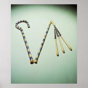 Crook och flail från Grav i Tutankhamun Poster