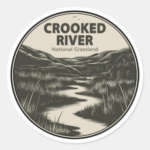 Crooked River National Grassland Oregon Å Runt Klistermärke