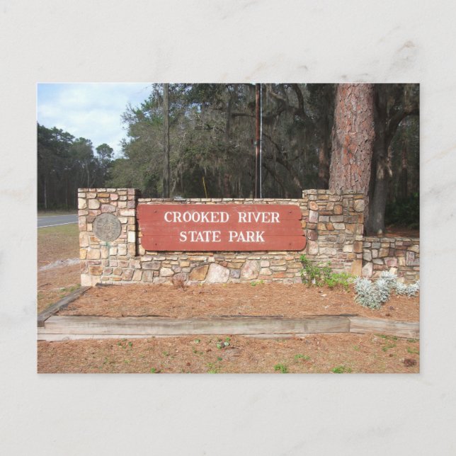 Crooking River State Park Entrance Sign, Georgia Vykort (Framsida)