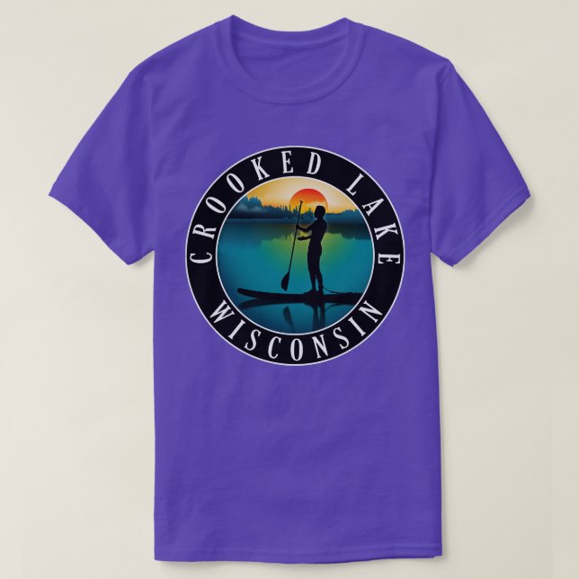 Crooking Sjö Wisconsin Paddleboarding T Shirt (Design framsida)