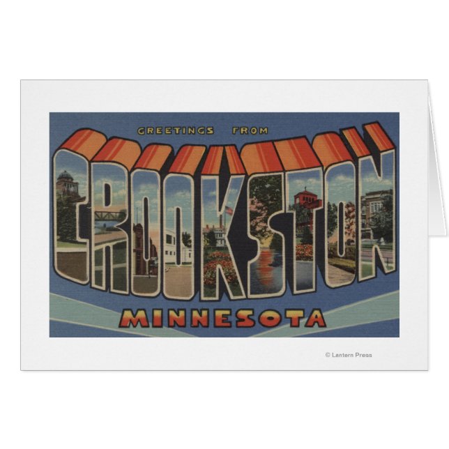 Crookston, Minnesota - Large Brev Scenes Hälsningskort (Framsidan Horizontal)