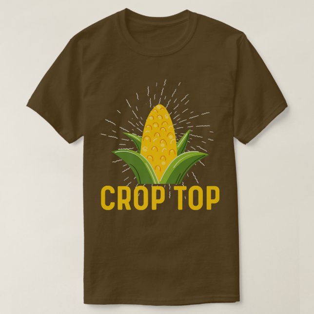 Crop Top Corn Healthy Vegetable  T Shirt (Design framsida)