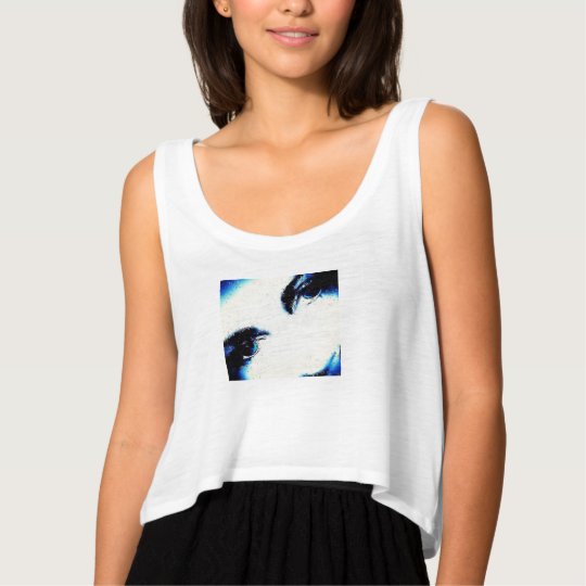 Crop top tank top med flowy crop