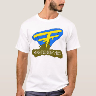 cropdusterblått tee shirt