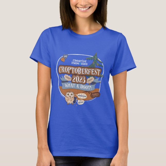 Croptoberfest 2023 Kvinnors blå T-Shirt (Framsida)