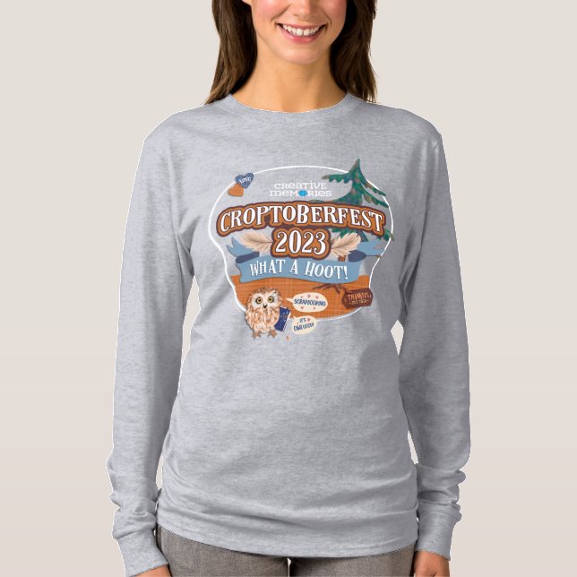 Croptoberfest 2023 Kvinnors långlivade Grått T Shirt (Framsida)
