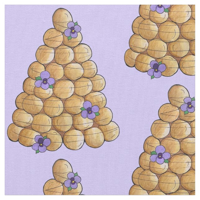 Croquembouche Choux Bullar Pansy Fransk Bröllopstå Tyg (Närbild)