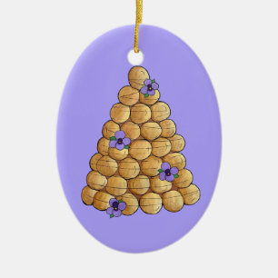 Croquembouche Choux Bun Cream Puffs Bröllop Cake Julgransprydnad Keramik