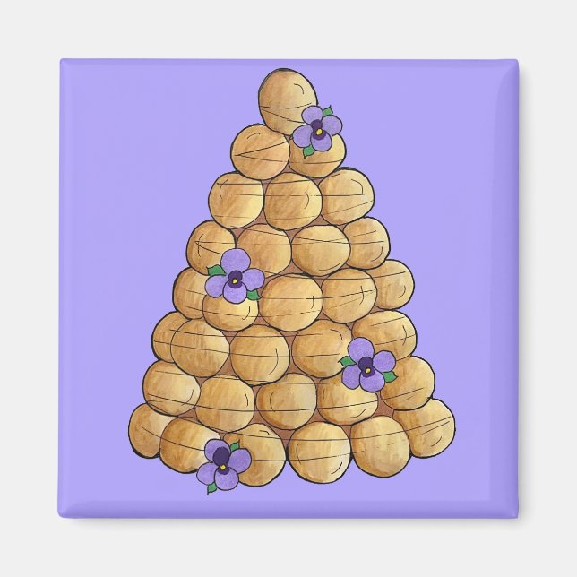 Croquembouche Choux Bun Cream Puffs Bröllop Cake Magnet (Framsidan)