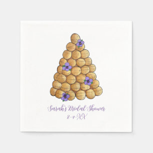 Croquembouche Choux Bun Cream Puffs Bröllop Cake Pappersservett