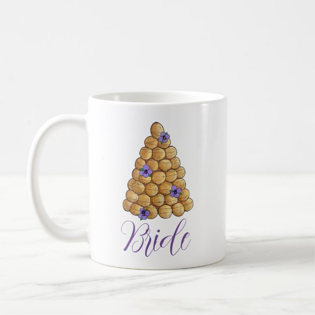 Croquembouche Choux Pastry Bröllop Cake Bride Kaffemugg (Vänster)