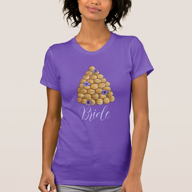Croquembouche Choux Pastry Bröllop Cake Bride T Shirt (Framsida)