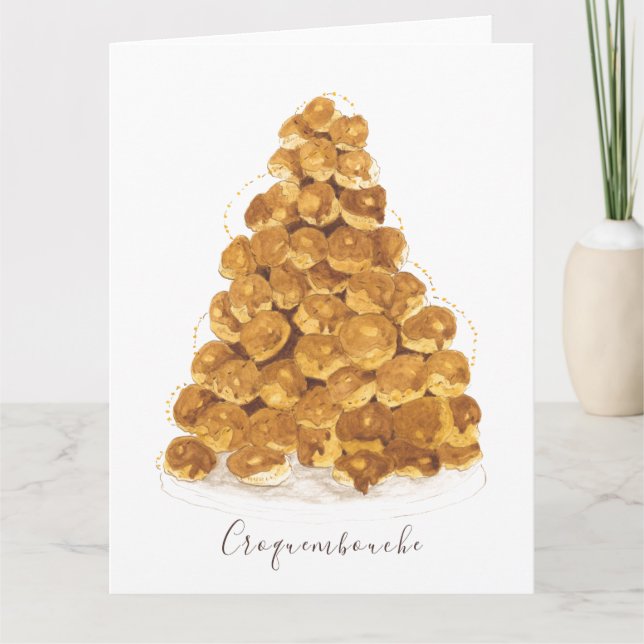 Croquembouche vattenfärg kort (Framsida)