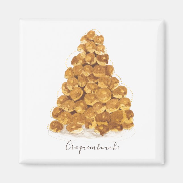 Croquembouche vattenfärg magnet (Framsidan)
