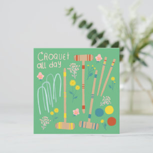 CROQUET ALL DAY Gräsmatta Games Cute Hälsning Note