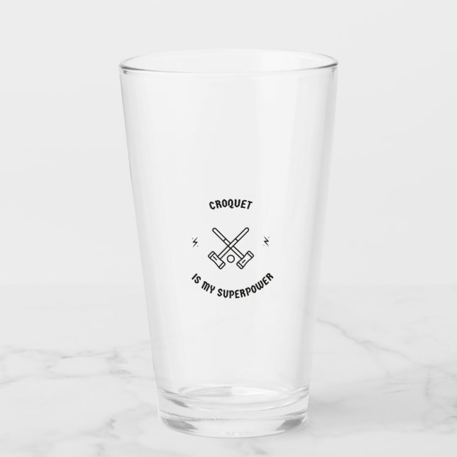 Croquet är min supermakt glaskopp (Framsida)