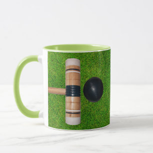 Croquet Boll, Mallet, Grönt Grass Mugg