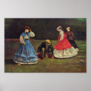 Croquet by Homer Winslow (bästa kvalitet) Poster