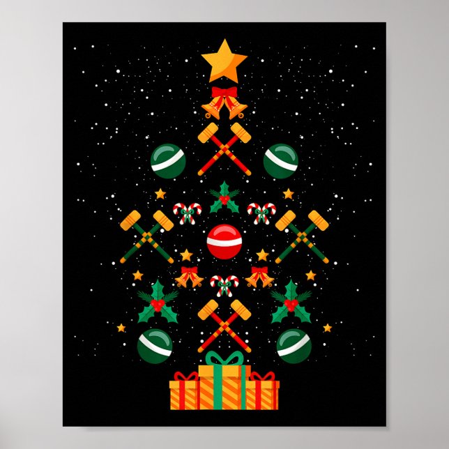 Croquet Christmas Tree Xmas  Poster (Framsidan)