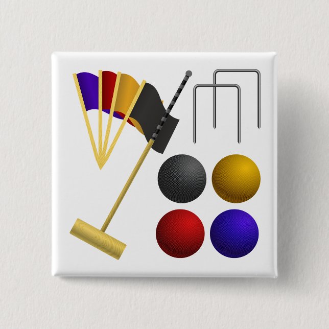 Croquet Equipment Set Mallet Balls Hoops Knapp (Framsida)