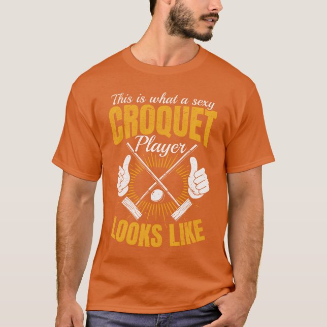 Croquet Game sey Croquet Player T Shirt (Framsida)