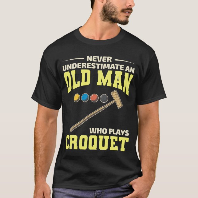 Croquet Indoor-utomhusspelare Pappa Grandpa T Shirt (Framsida)