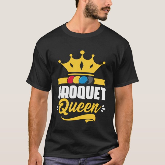 Croquet Queen  Croquet Player Croqueting Croquet T Shirt (Framsida)