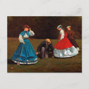 Croquet Scene by Winslow Homer (1866) Vykort