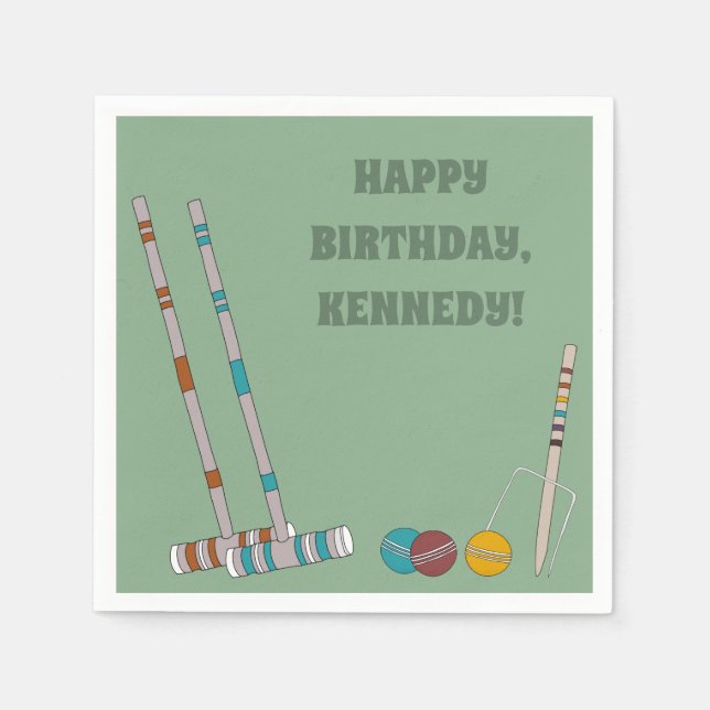 Croquet Set, Yard Game Anpassningsbar utomhus Part Pappersservett (Framsidan)