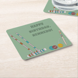 Croquet Set, Yard Game Anpassningsbar utomhus Part Underlägg Papper Kvadrat