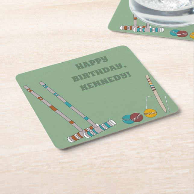 Croquet Set, Yard Game Anpassningsbar utomhus Part Underlägg Papper Kvadrat (Vinklad)