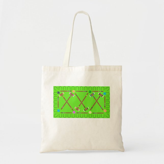 Croquet Tote Bag Tygkasse (Framsidan)