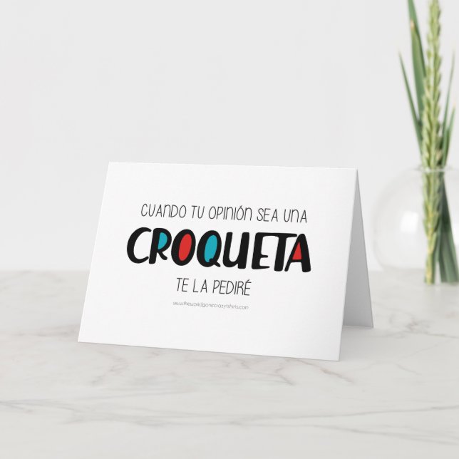 Croqueta Tack Kort (Framsida)