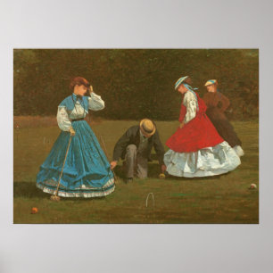 Croquetleken, 1866 (olja på kanfas) poster