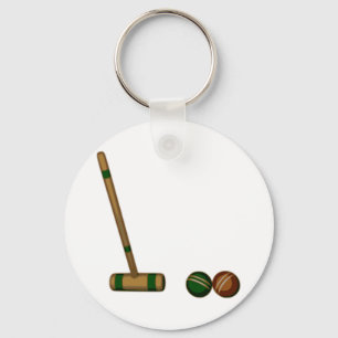 CroquetMallet och bollar Nyckelring